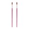 Creative Inspirations Dura-Handle Round Long Handle Paint Brush Sets of 2 - Solid Resin Handle, Synthetic Taklon Paint Brushes, Flat Brush for Oils, Acrylics, Watercolors - Handles Will Not Chip or Crack